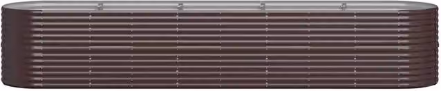 Berkfield Home Garden Raised Bed in Brown Powder-coated Steel, W/D/H: 368 x 80 x 68 cm