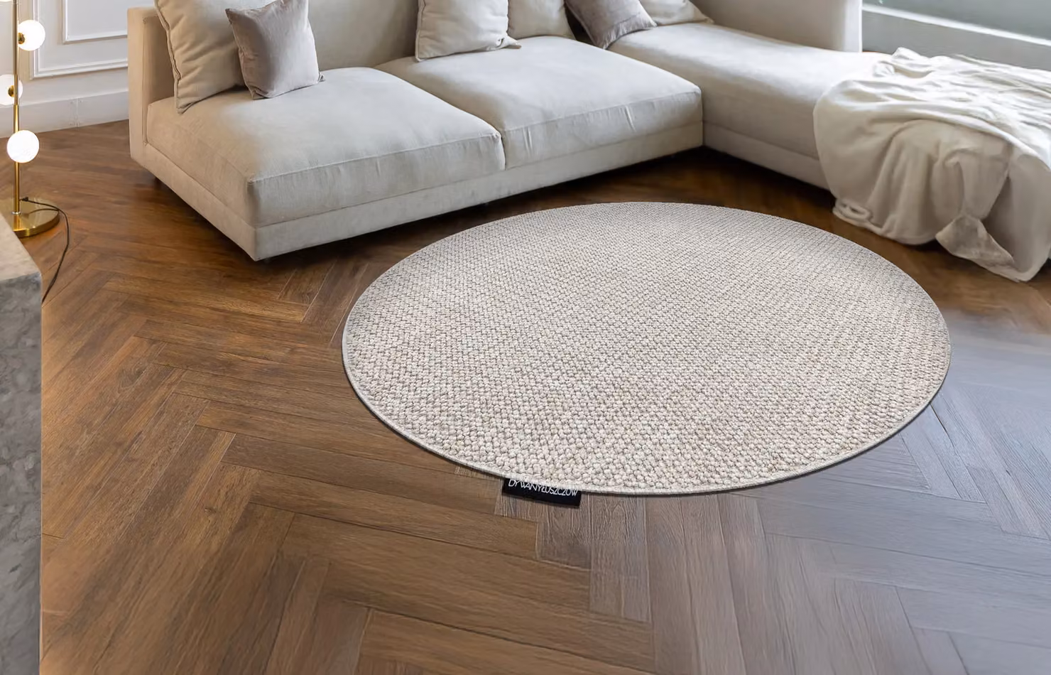 RugsX Casablanca Loop Round Rug in Beige, Diameter: 100 cm – 2