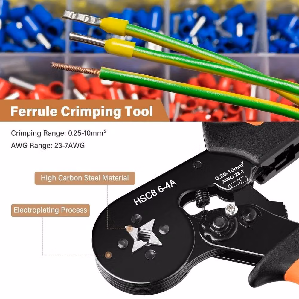 Nordara Black Steel Ferrule Ratchet Crimper Plier Crimping Tool – 4