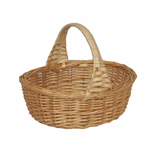 Red Hamper Mini Wicker Shopping Basket in Brown with Handles – 1