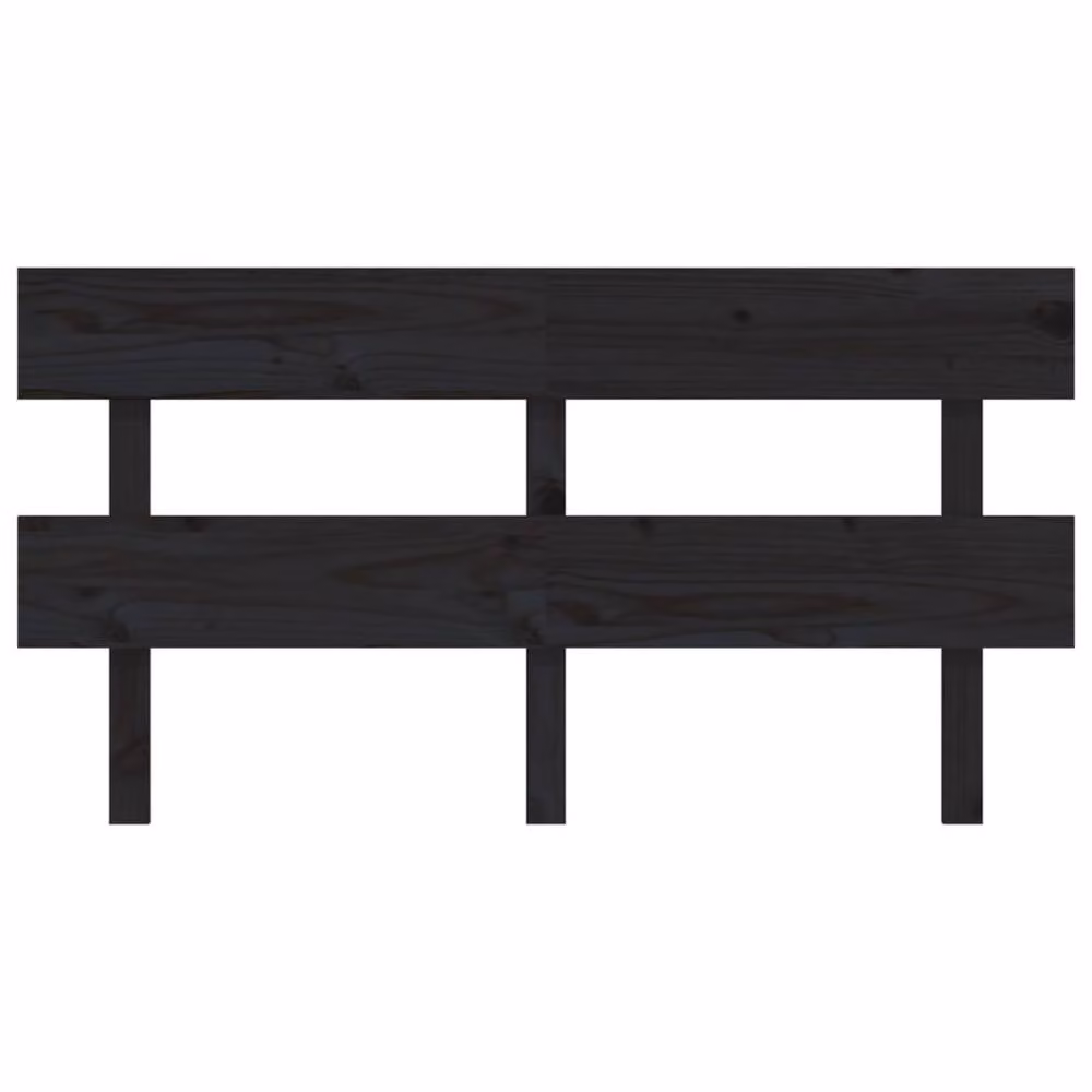 Berkfield Home Black Rustic Solid Pine Wood Bed Headboard W: 164 cm, D: 3 cm, H: 81 cm – 2