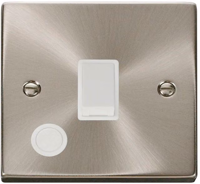 SE HOME White and Silver 1 Gang 20A DP Surface Switch with Chrome Plate