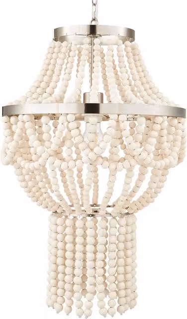 Litecraft Pilli Beaded Light Chandelier in Beige, Yellow and White