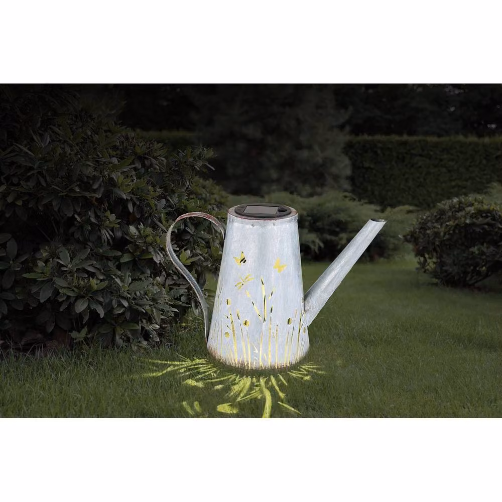 Netlighting Antique Blue Solar Watering Can LED Outdoor Garden Light with Warm White 3000K IP44 Rating – 2
