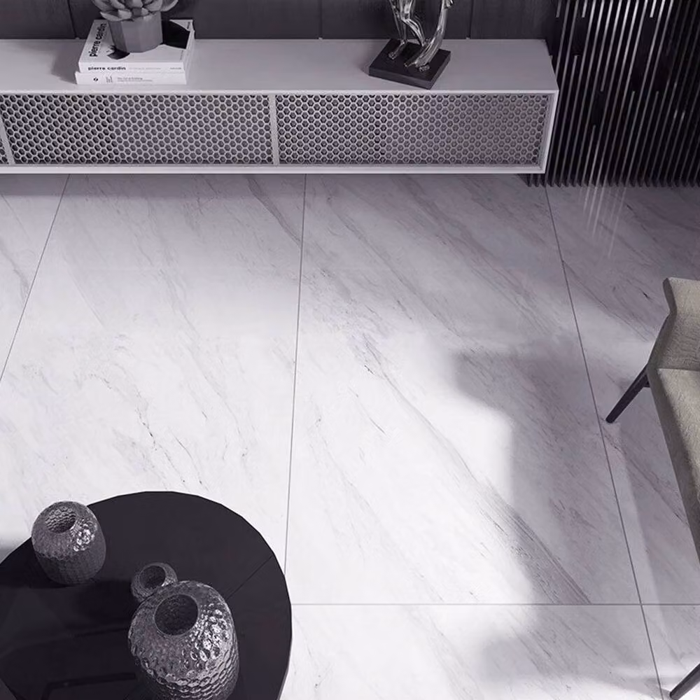 KORVIXA White Marble Effect Stone Look Vinyl Flooring, 10m – 2