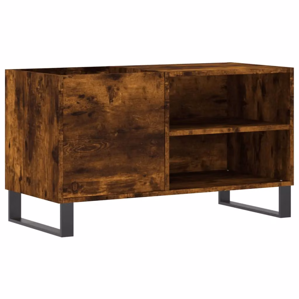 Berkfield Home Record Cabinet in Smoked Oak Brown, W/D/H: 85 x 38 x 48 cm – 2