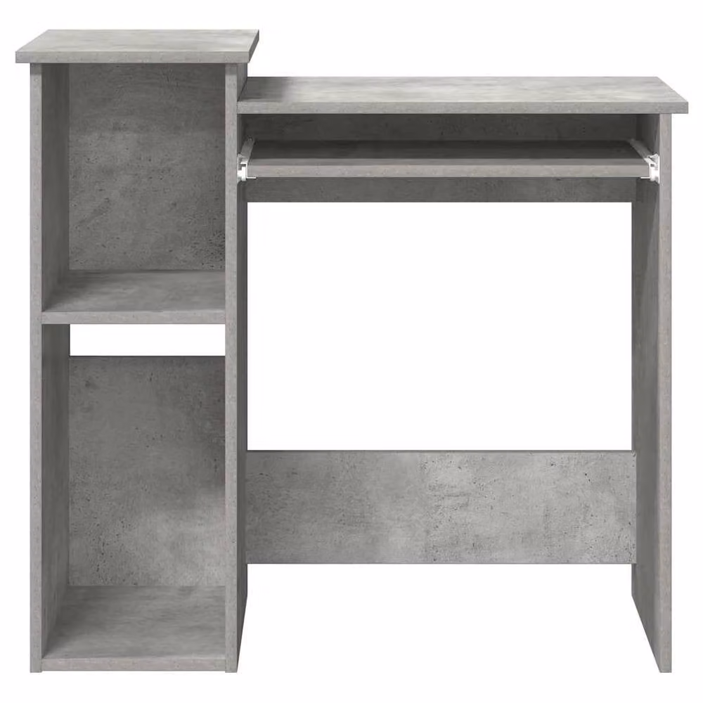 Berkfield Home Decorative Writing Desk with Shelves in Concrete Grey, W/D/H: 84 x 40 x 78 cm – 3