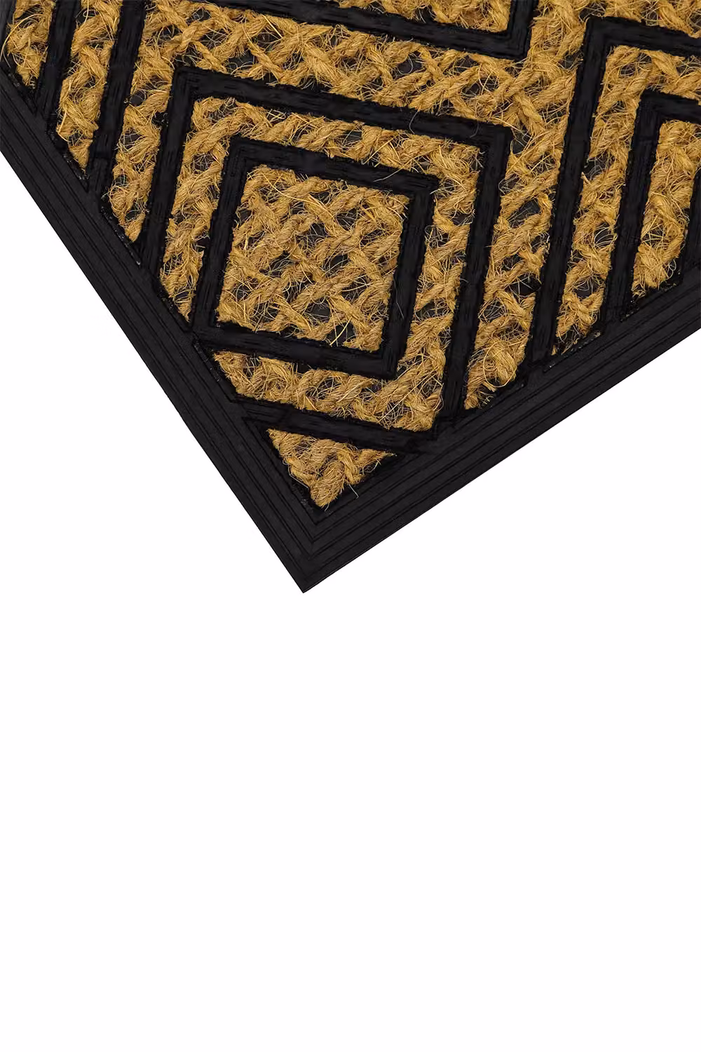 JVL Alba Woven Tuffscrape Doormat in Brown and Beige with Diamond Pattern, W: 40 cm, D: 60 cm – 10