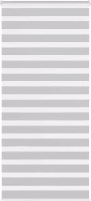 Berkfield Home Zebra Blind in Light Grey, Polyester Fabric, W: 105 cm, H: 200 cm
