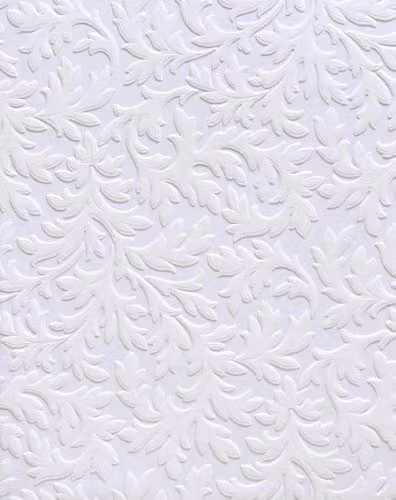 Brewster RD80026 High Leaf Botanical Floral Textured Vinyl Wallpaper in White, Paintable and Washable