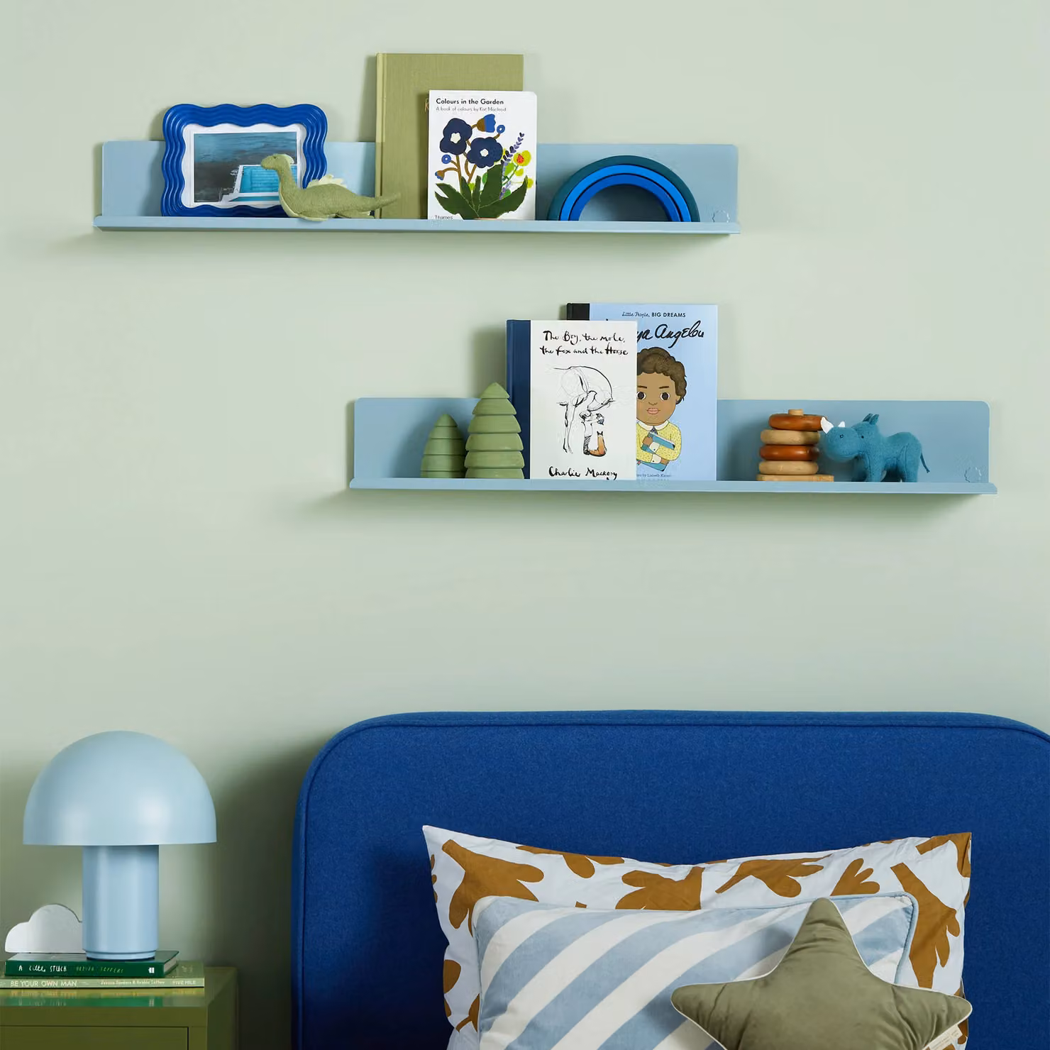 Mustard Made The Ledge In Ocean Large Blue Metal Wall Mounted Shelf – 2