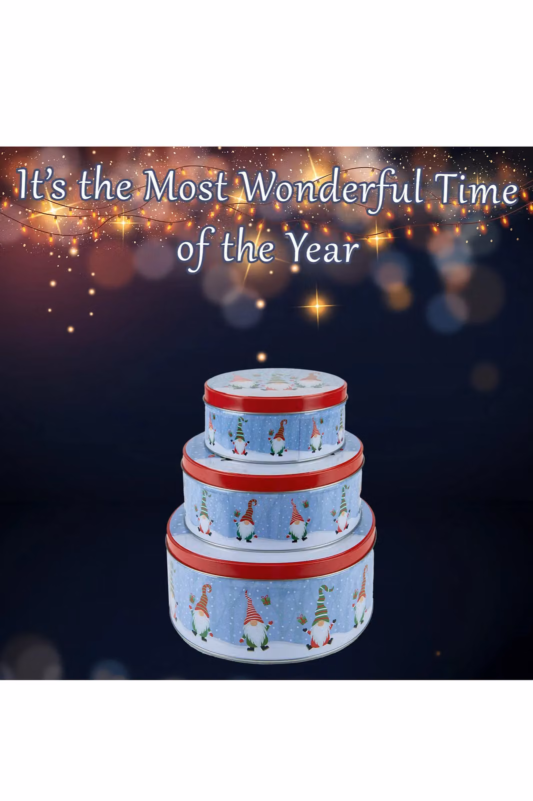 VFM e-Store Christmas Themed Storage Tins in Multicolour, Small to Large – 3