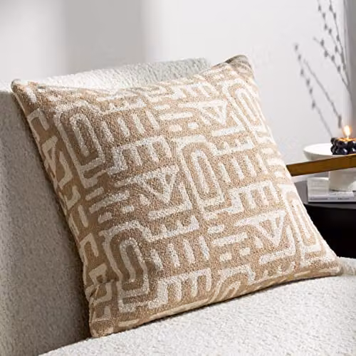 Riva Home Samos Square Polyester Filled Cushion, Brown, W/D/H: 60 x 60 x 60 cm – 4