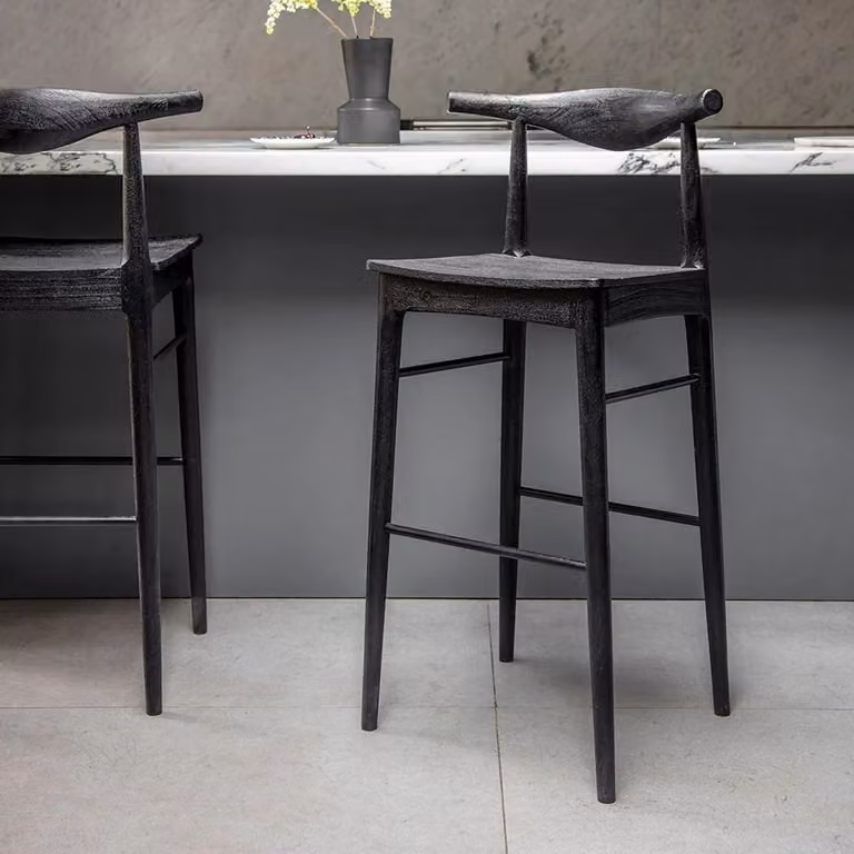 Atkin & Thyme Hiro Barstool in Black Wood