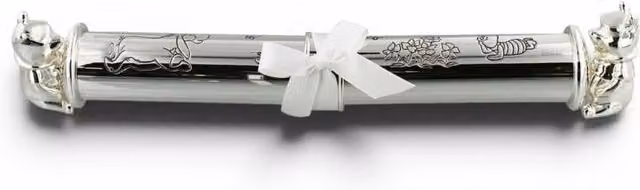 Widdop & Co Disney Winnie the Pooh Silver Plated Rectangular Tabletop Birth Certificate Holder, Silver