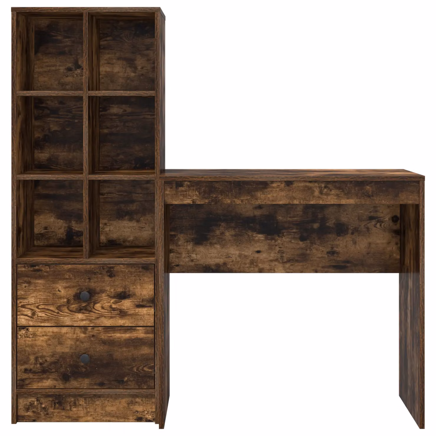 Berkfield Modern Writing Desk with Storage in Smoked Oak and Light Grey – 3