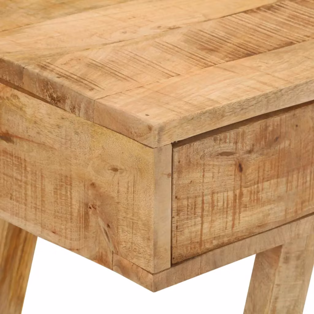 Berkfield Brown Solid Rough Mango Wood Writing Desk W/D/H: 100 x 45 x 90 cm – 3