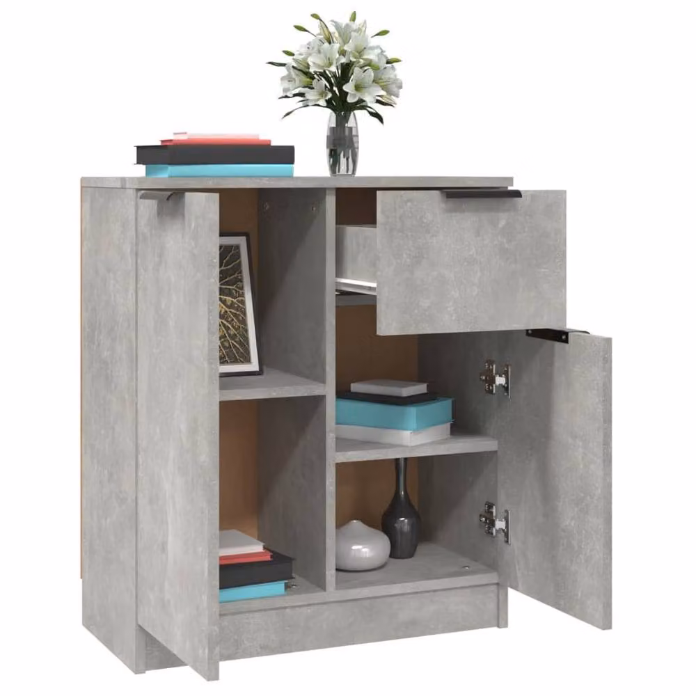 Berkfield Home Sideboard in Concrete Grey, W/D/H: 60 x 30 x 70 cm – 2
