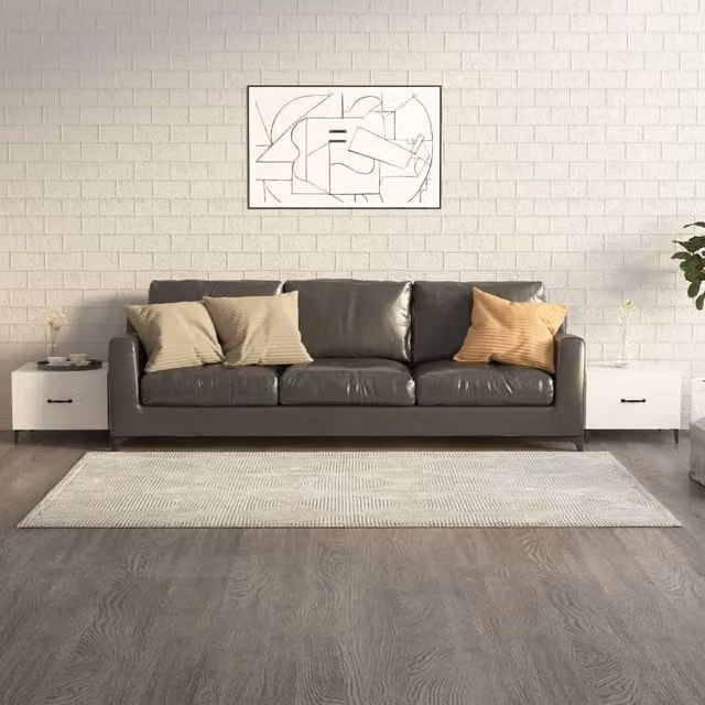 Berkfield Home Set of 2 High Gloss White Square Coffee Tables with Metal Legs, W/D/H: 50 x 50 x 40 cm