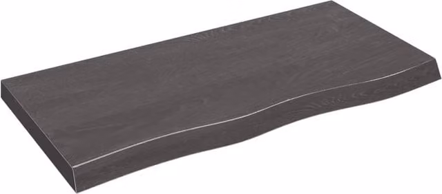 Berkfield Home Wall Mounted Rustic Oak Shelf in Dark Grey and Brown, W: 100 cm, D: 50 cm, H: 2-6 cm