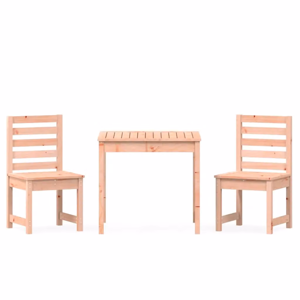 Berkfield Home 3 Piece Garden Bistro Set in Brown Solid Wood – 2
