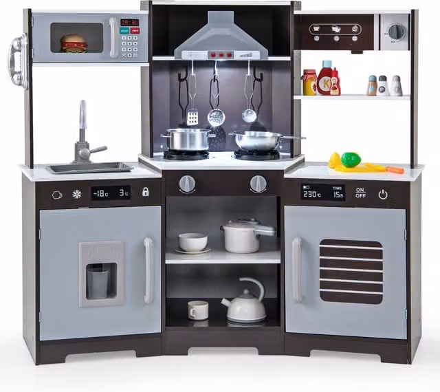 Costway Pretend Play Kitchen Accessory Playset in Brown