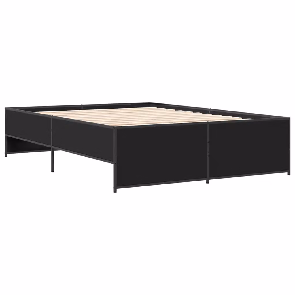 Berkfield Home Minimalist Bed Frame in Black, W/D/H: 140 x 190 cm