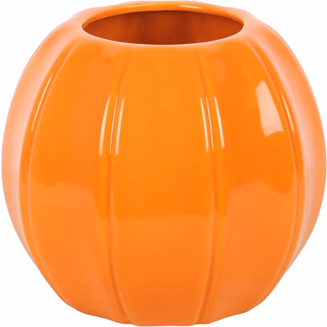 Something Different Ceramic Pumpkin Vase in Orange and Yellow