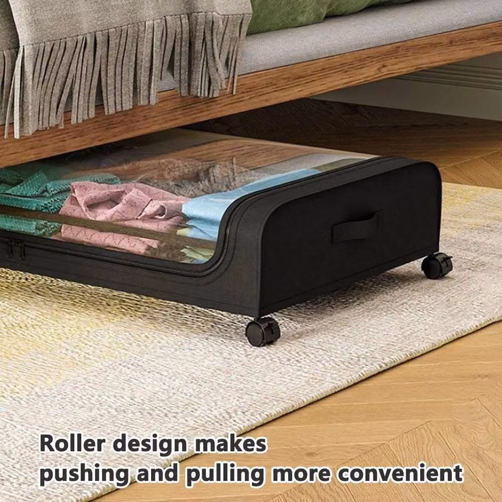 NESTLUNE Large Underbed Storage Organizer with Wheels, Black – 6
