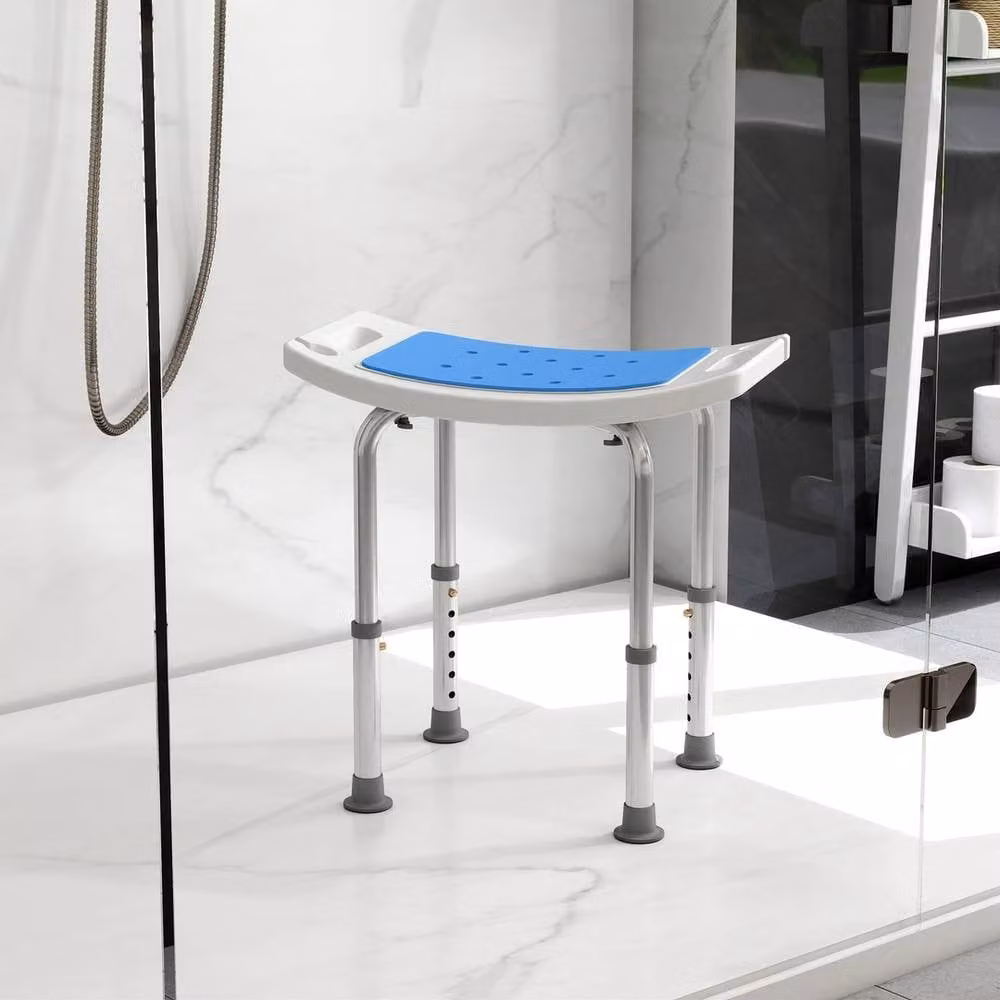 Havendro Adjust Aluminium Bath Stool Spa Chair in Blue with Non-Slip Legs and Drainage Seat – 2