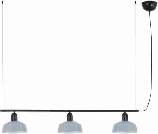 Netlighting Tatawin Small Bar Pendant Light in Black Gloss and Grayish Blue with 3x E27 Sockets