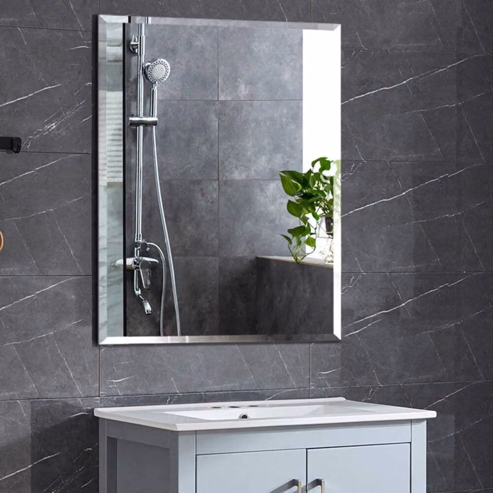 FORGEVIO Plain HD Frameless Rectangle Wall Mounted Bathroom Mirror in Silver – 2