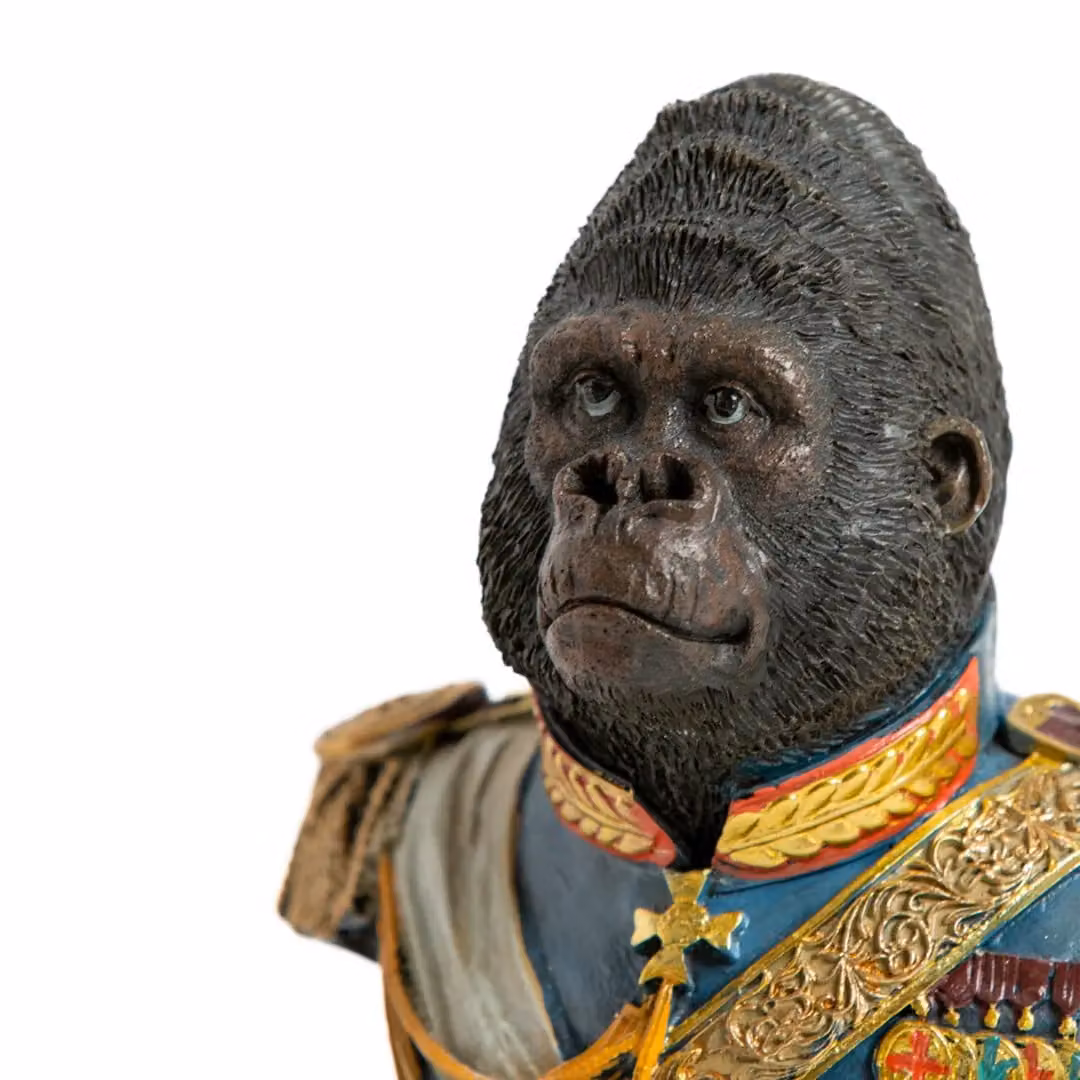 Madison & Mayfair Gentry Gorilla Bust Sculpture in Blue – 3