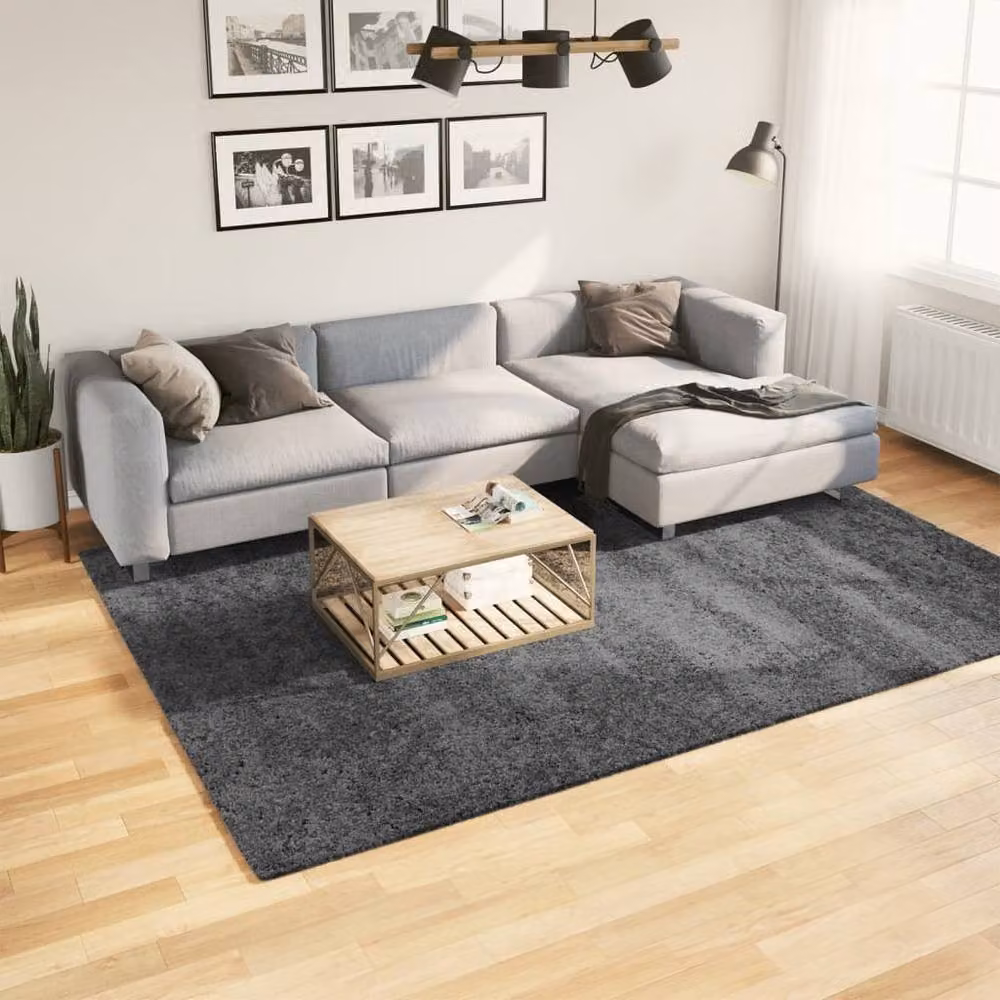 Berkfield Home Oviedo Short Pile Rug in Anthracite Grey, W: 200 cm, D: 280 cm – 2