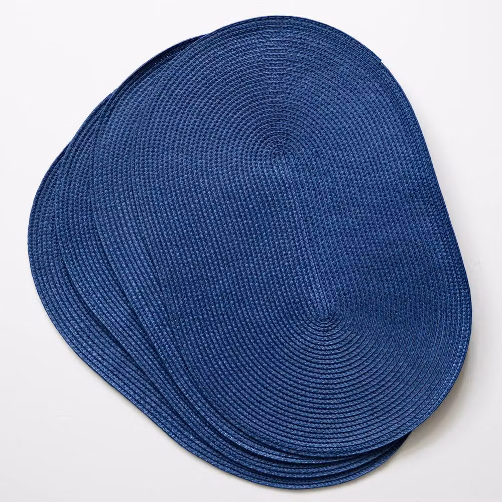 D-C-Fix Wipe Clean Woven Oval Placemats in Deep Blue, 4 Pack – 2