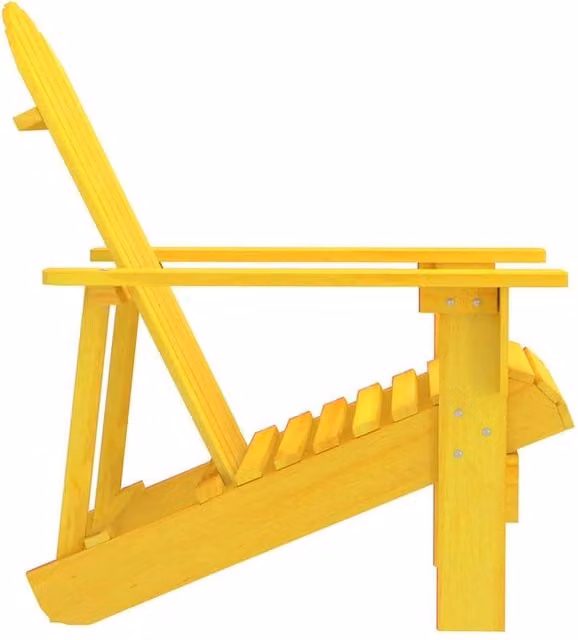 Berkfield Home Yellow Adirondack Garden Chair in Solid Fir Wood, H 89.5 x W 69.5 x D 86.5 cm