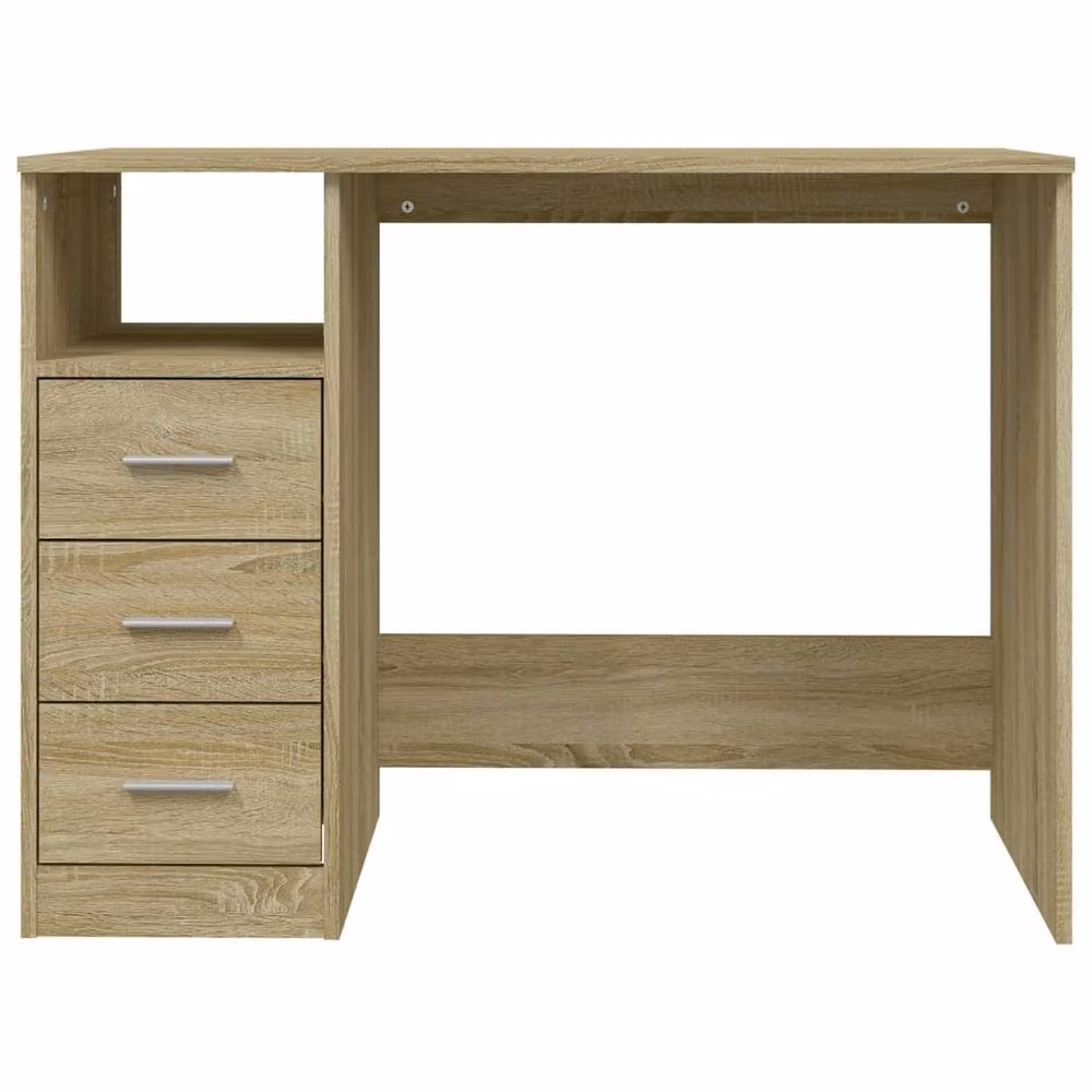 Berkfield Home Sonoma Oak Computer Desk in Tan, W/D/H: 102 x 50 x 76 cm – 4