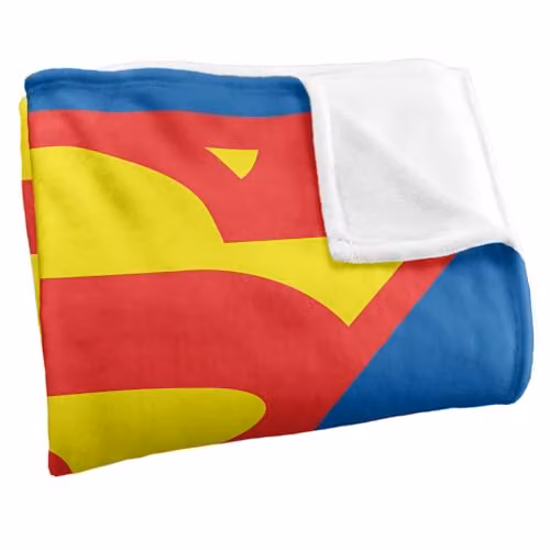 Warner Bros. Superman Shield 2016 Silky Touch Super Soft Fleece Throw Blanket, Multicolour, W: 152.4 cm x D: 127.0 cm – 2