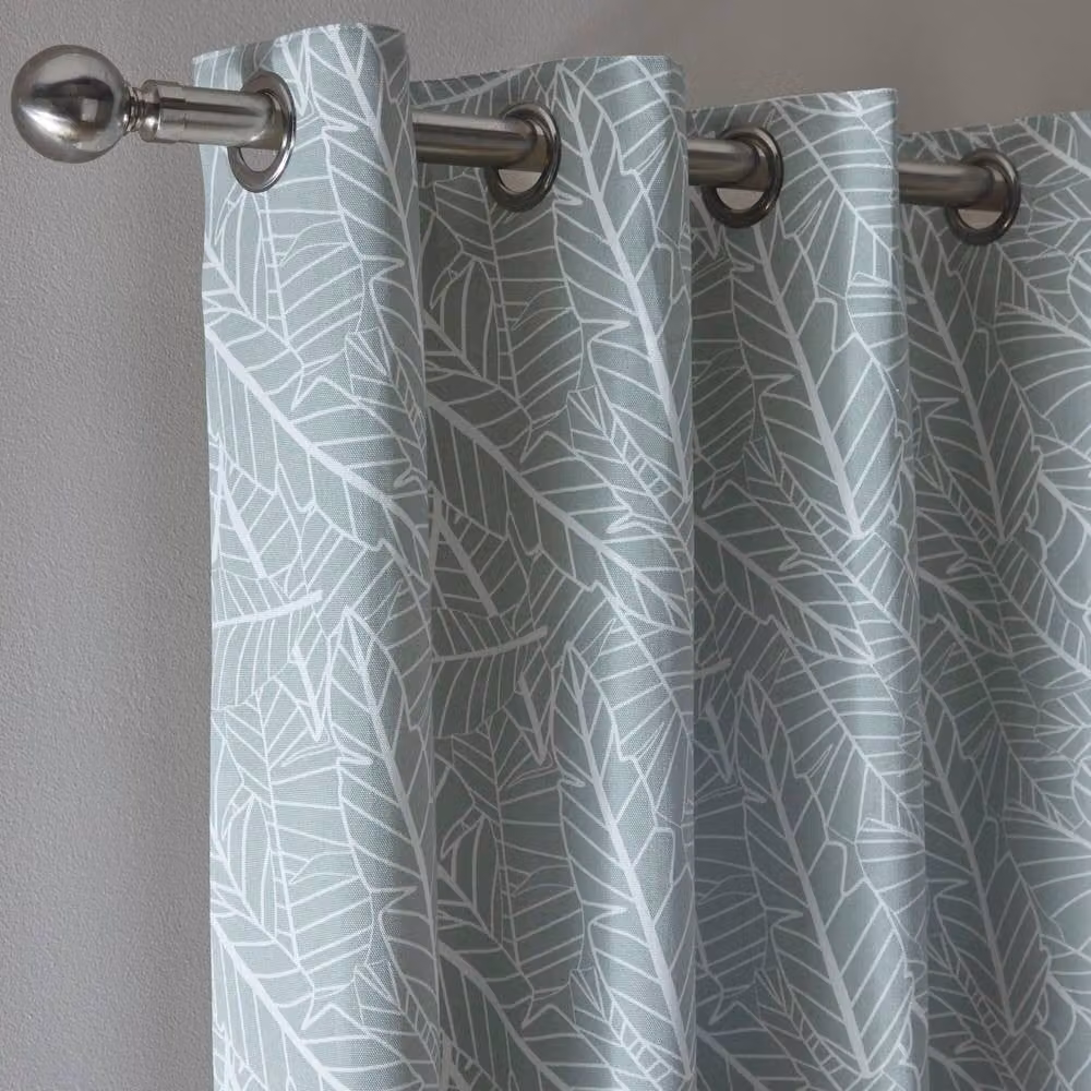 Portfolio Home Madison Botanical Leaves Fully Lined Eyelet Curtain Set in Green, Width: 168 cm, Drop: 137 cm – 2