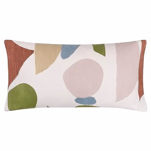 Riva Home Multicolour Graphic Rectangular Cotton Cushion with Polyester Filling