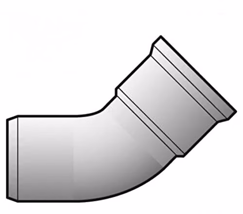 FloPlast Grey Plastic Underground Drain 45 Degree Bend with Single Socket, 110mm