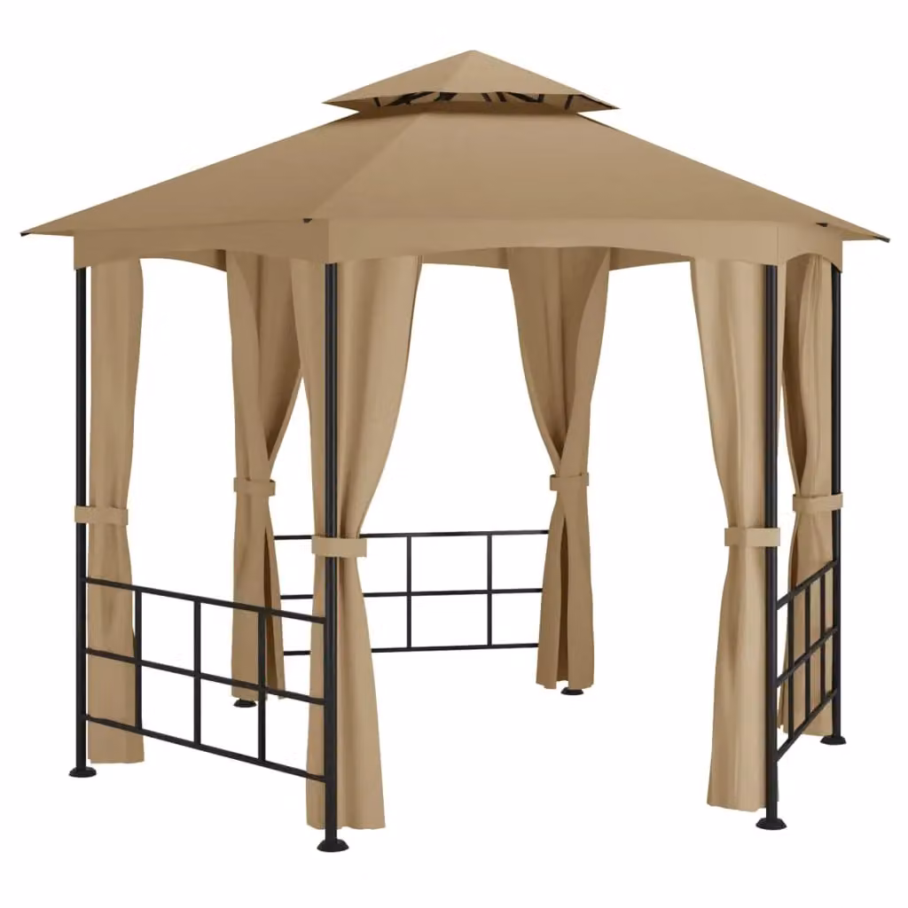 Berkfield Home Gazebo with Sidewalls, Beige, W: 310 cm, D: 270 cm, H: 270 cm – 2
