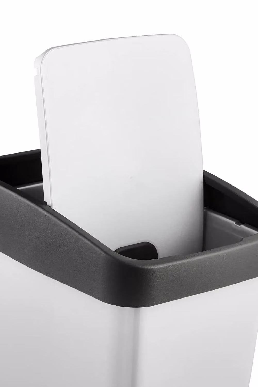 Keeeper Premium Waste Bin with Flip Lid, 45 Litre, Silver, W/D/H: 36.5 x 18 x 18 cm – 2
