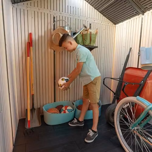 Lifetime 60282 Heavy Duty Garden Storage Shed in Sand, W: 366 cm, D: 213 cm, H: 24 cm – 5