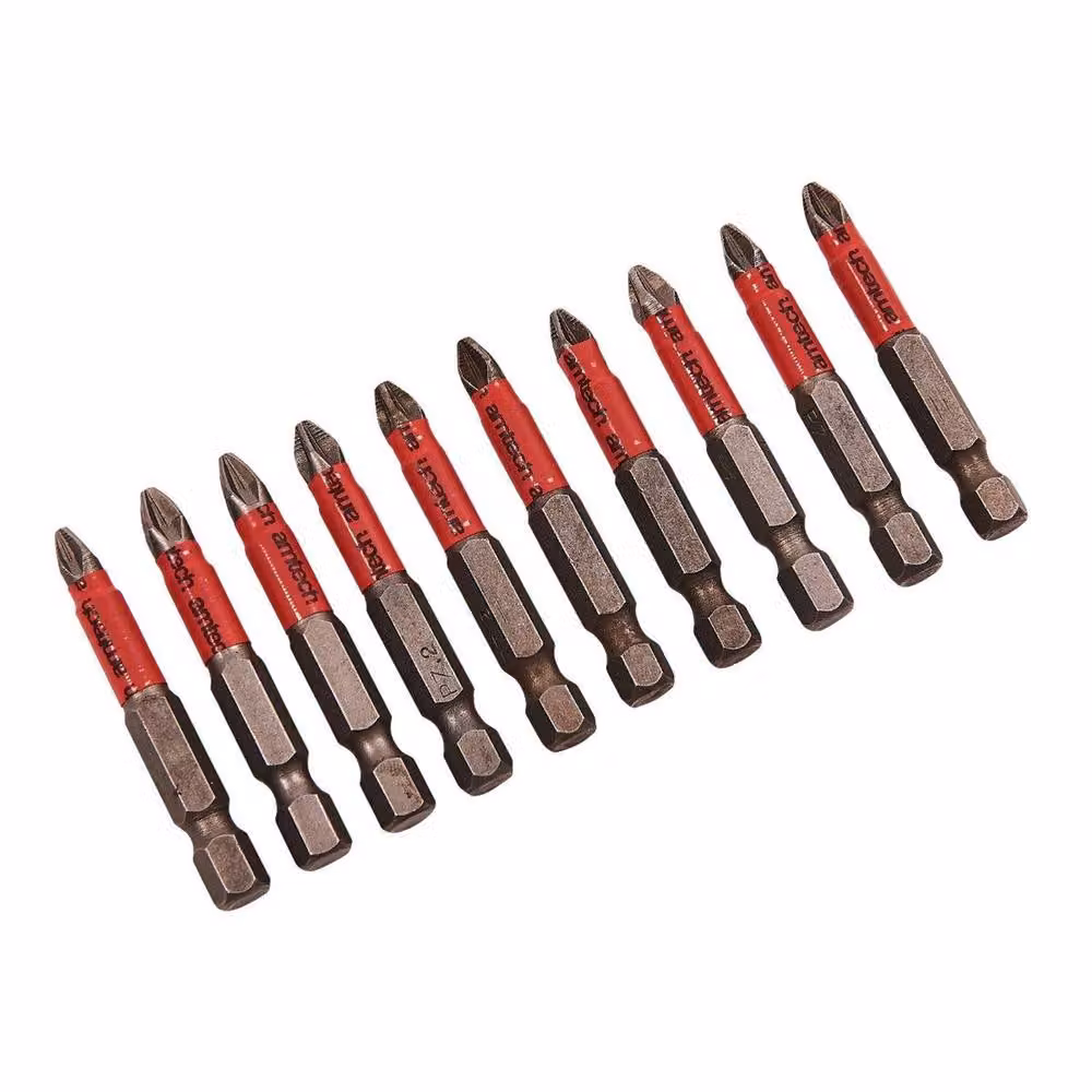 Amtech Non-Slip Screwdriver Bits, 50mm, 10 Pack, Multicolour – 2