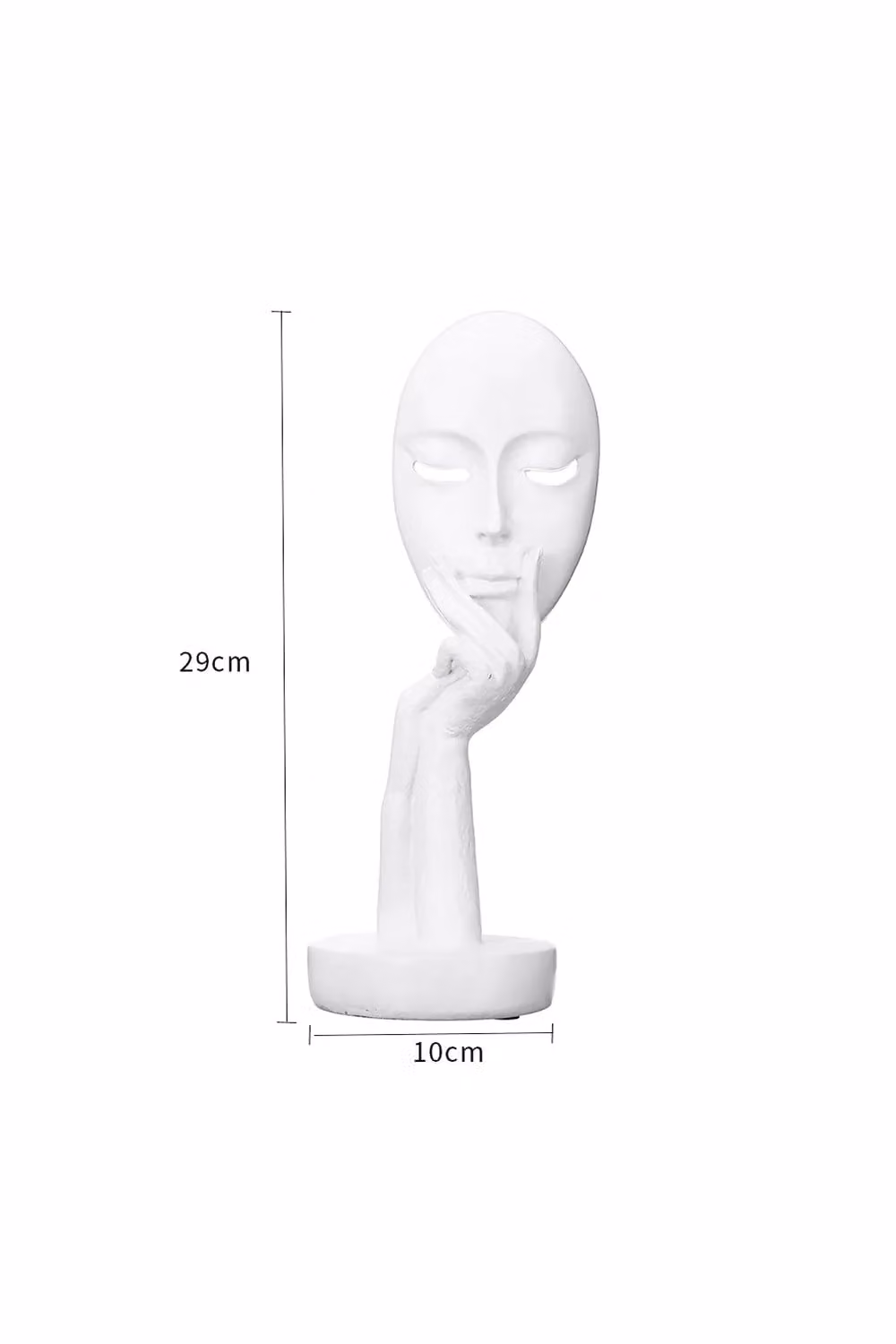 Living and Home White Modern Meditation Figurine for Home, Office and Study Decor, H 29 cm x W 10 cm x D 1 cm – 4