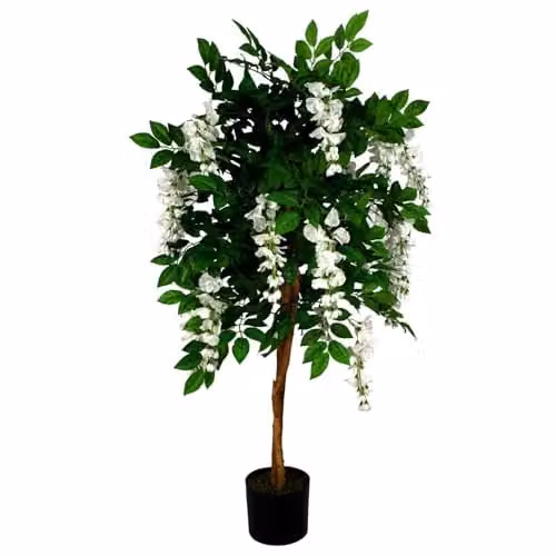 Botanik Luxury White Flowering Artificial Freestanding Tree – 1
