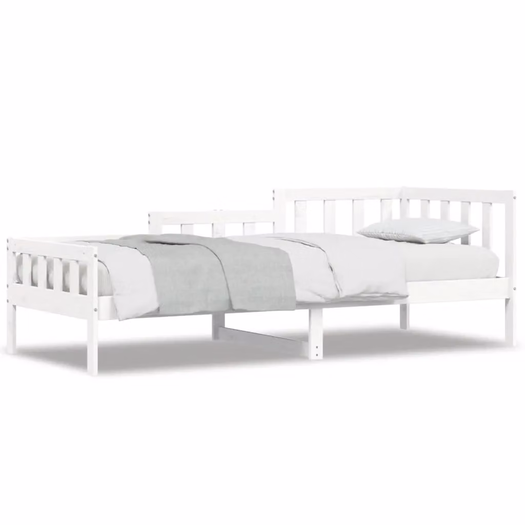 Berkfield Home White Rustic Solid Wood Pine Day Bed W/D/H: 80 x 200 cm – 2