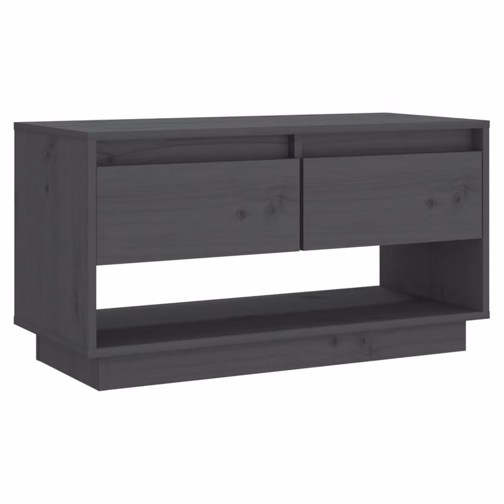 Berkfield Home Grey Solid Wood Pine TV Cabinet W/D/H: 74 x 34 x 40 cm – 3
