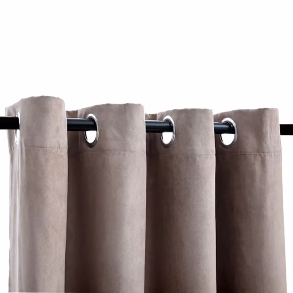 Berkfield Home Blackout Fabric Curtains with Eyelets, 2 Pack, Taupe, W: 140 cm, H: 245 cm – 3